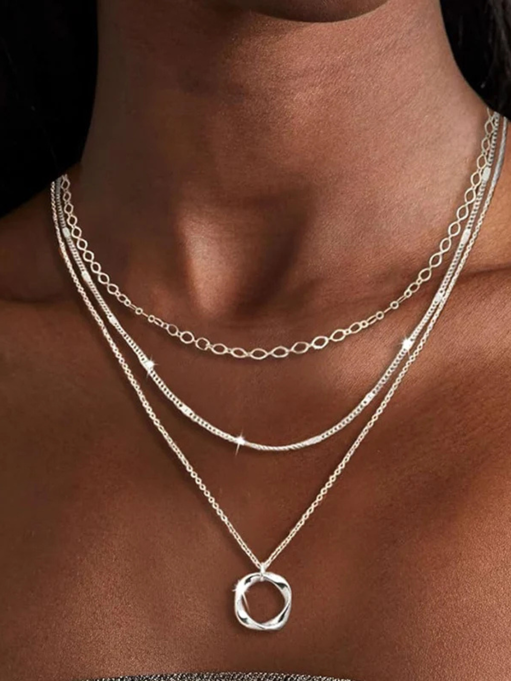 Luna Silver Necklace Set