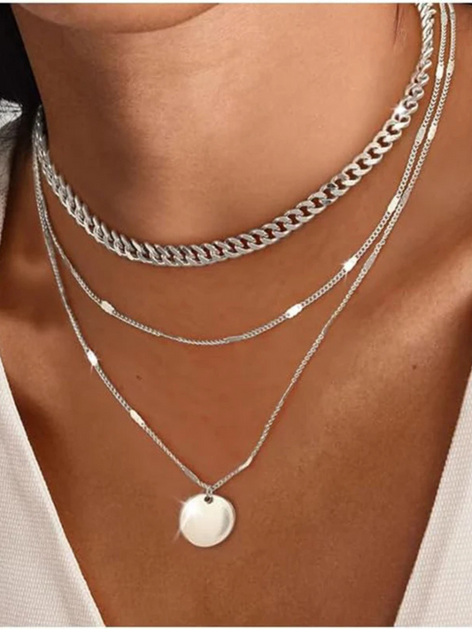 Aurora  Silver Necklace Set | Stapelkorting