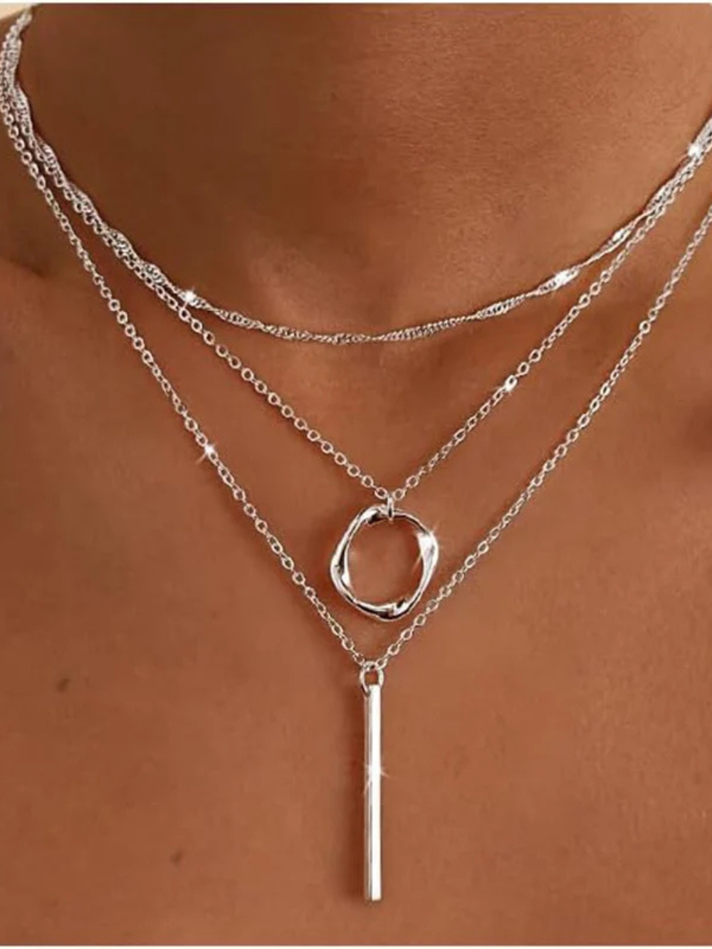 Celeste Silver Necklace Set