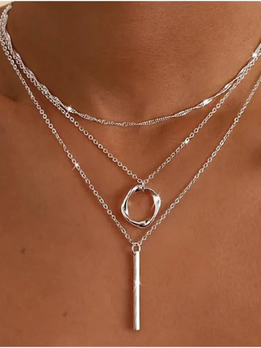 Celeste Silver Necklace Set