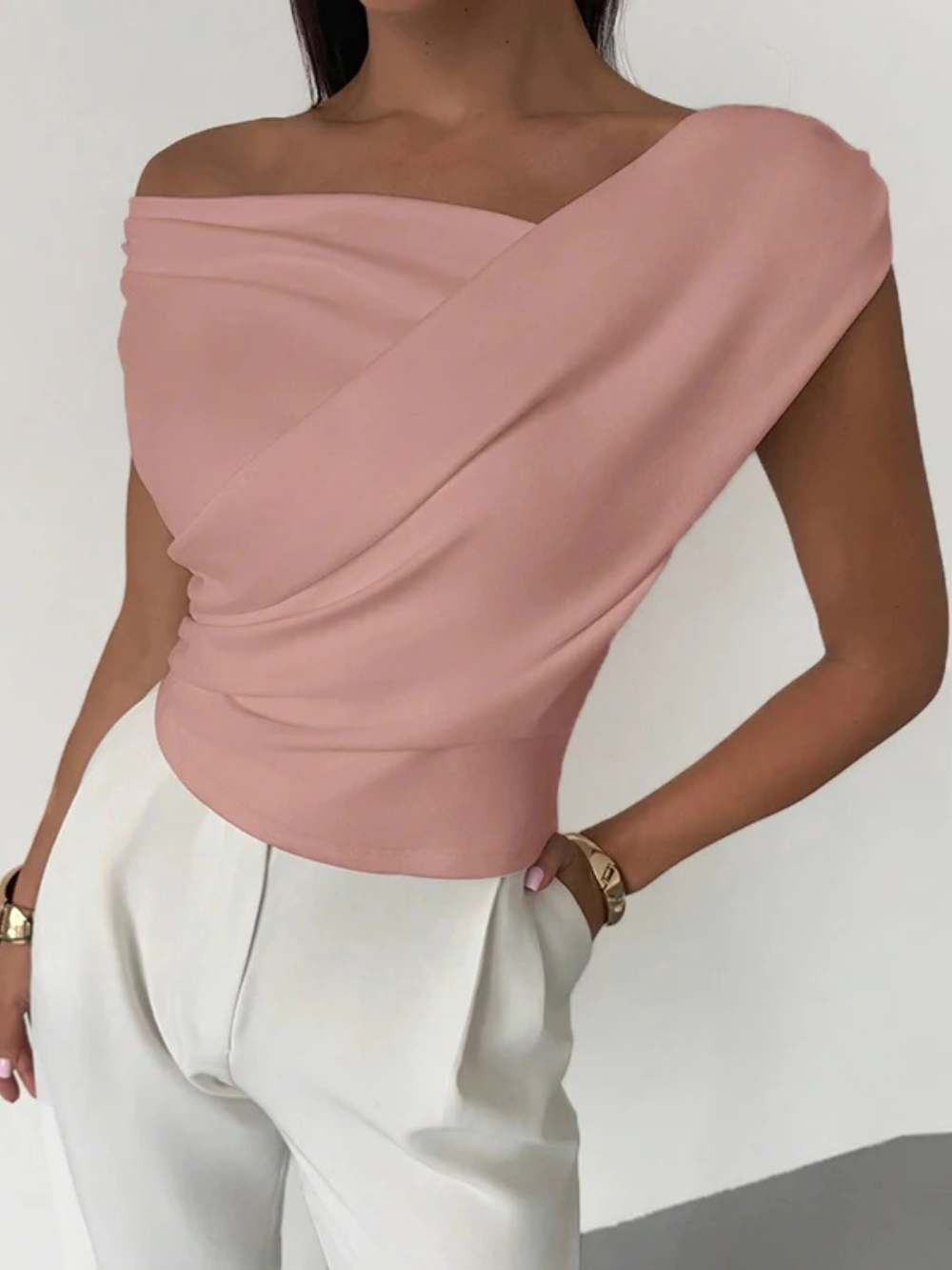 Elegant Slash Neck Top