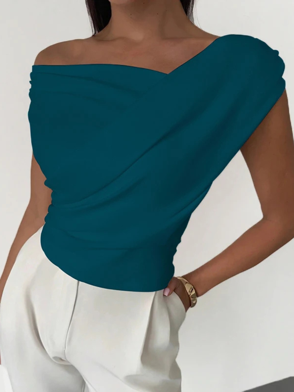 Elegant Slash Neck Top