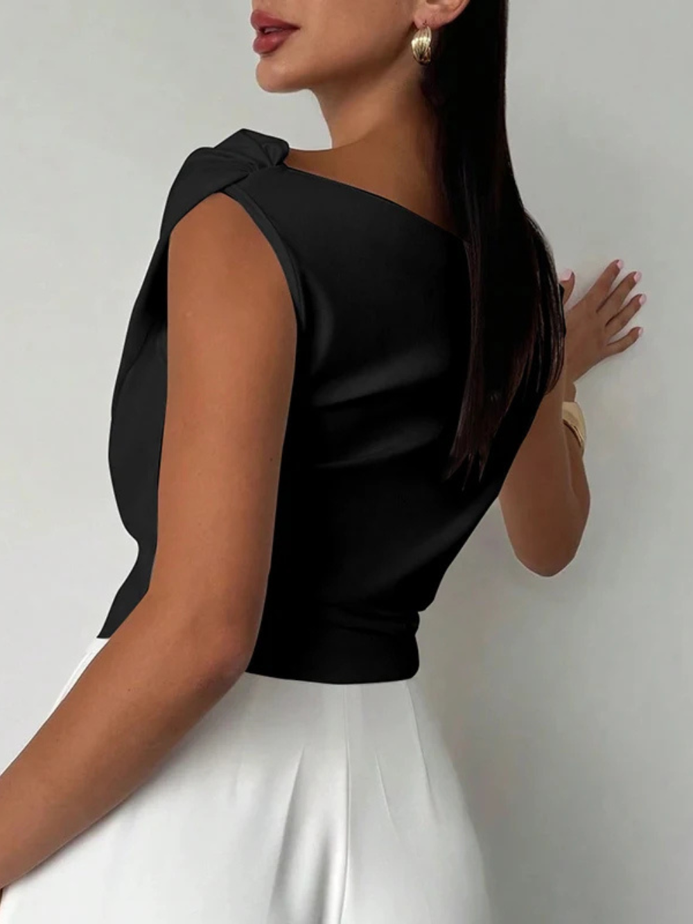 Elegant Slash Neck Top