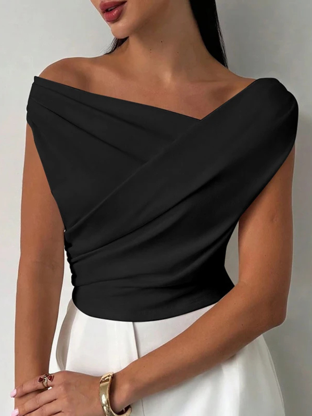 Elegant Slash Neck Top