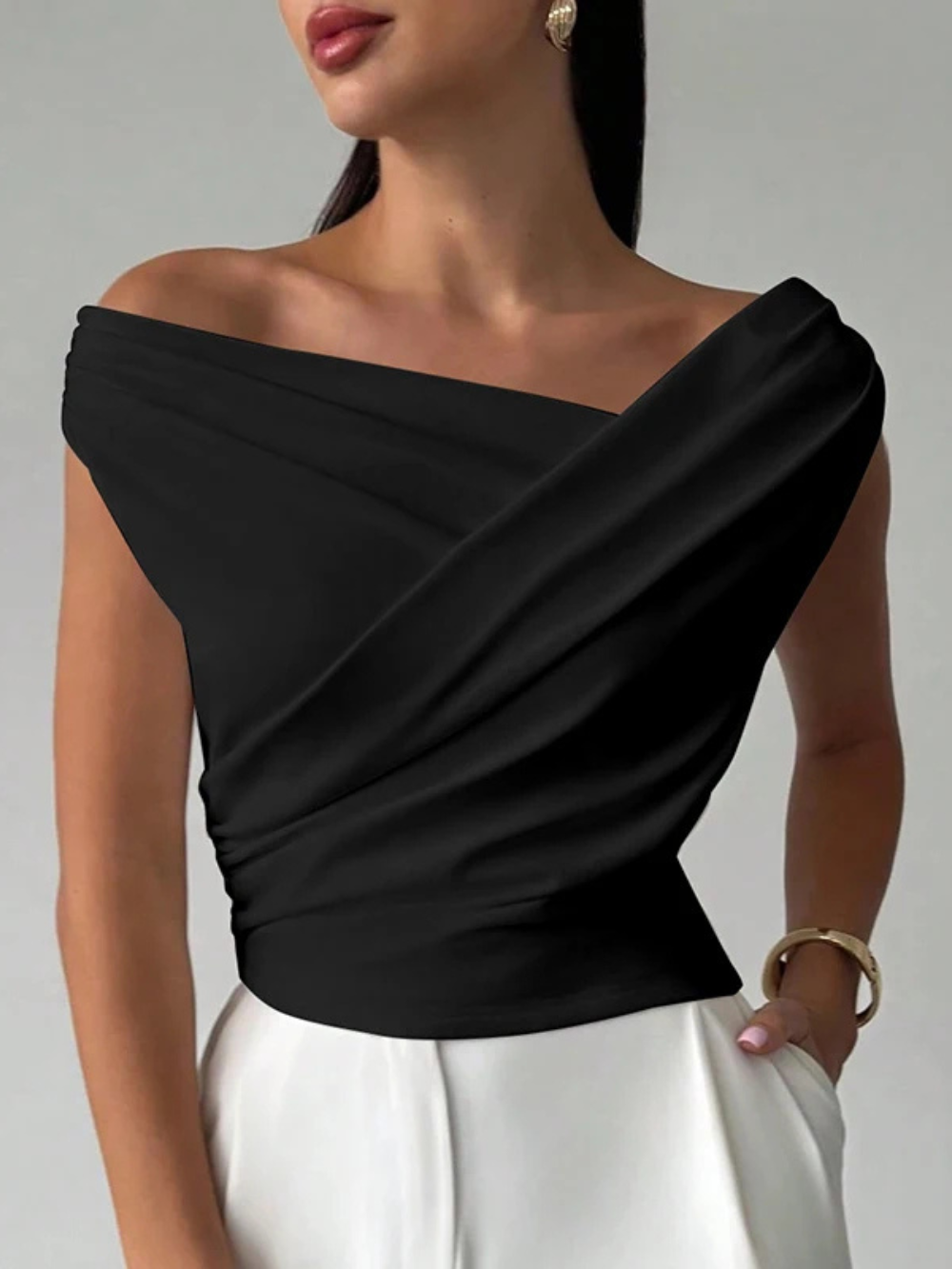 Elegant Slash Neck Top